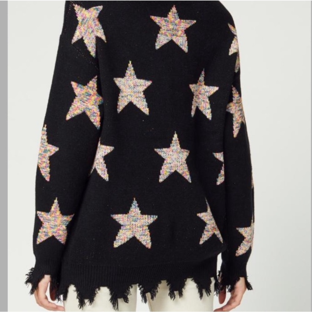Black Star Pattern Women's Sweater - Picture 2 of 4